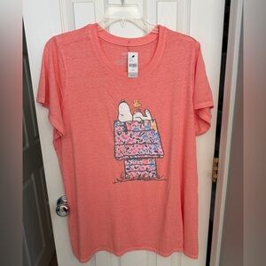 Peanuts Pink Tee with Snoopy and Woodstock Plus size 18/20